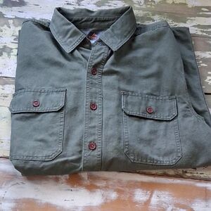 Ridgecut Toughwear Men’s Olive Green Button-Up Shirt Size Large
